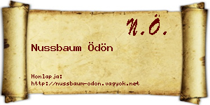 Nussbaum Ödön névjegykártya